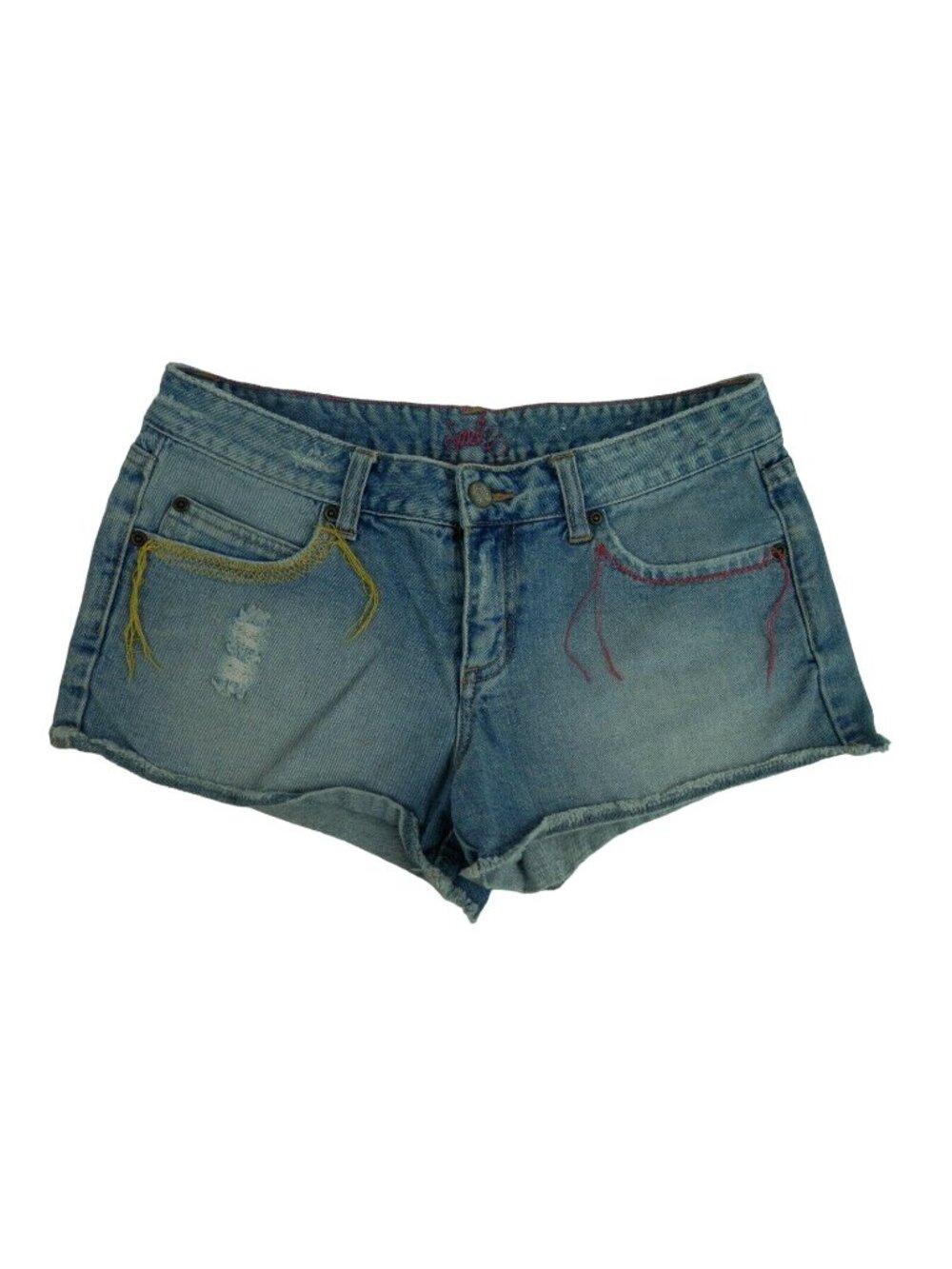 Jade Distressed Frayed Hem Boho Denim Shorts Juniors Size 7